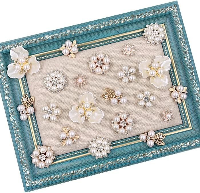 Pearl Embellishments - 21pcs Rhinestone Buttons, Brooch, Pendants for Craft, Wedding Bouquet, Jew... | Amazon (US)