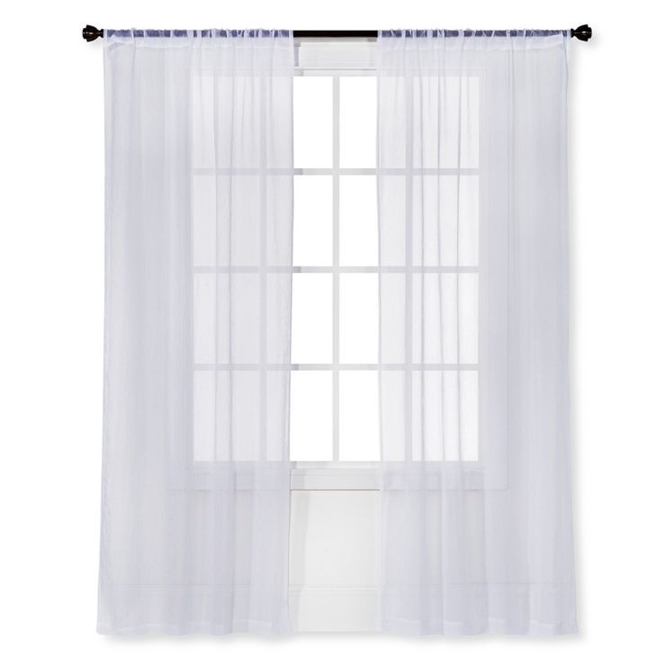 1pc Sheer Crinkle Window Curtain Panel White - Room Essentials™ | Target