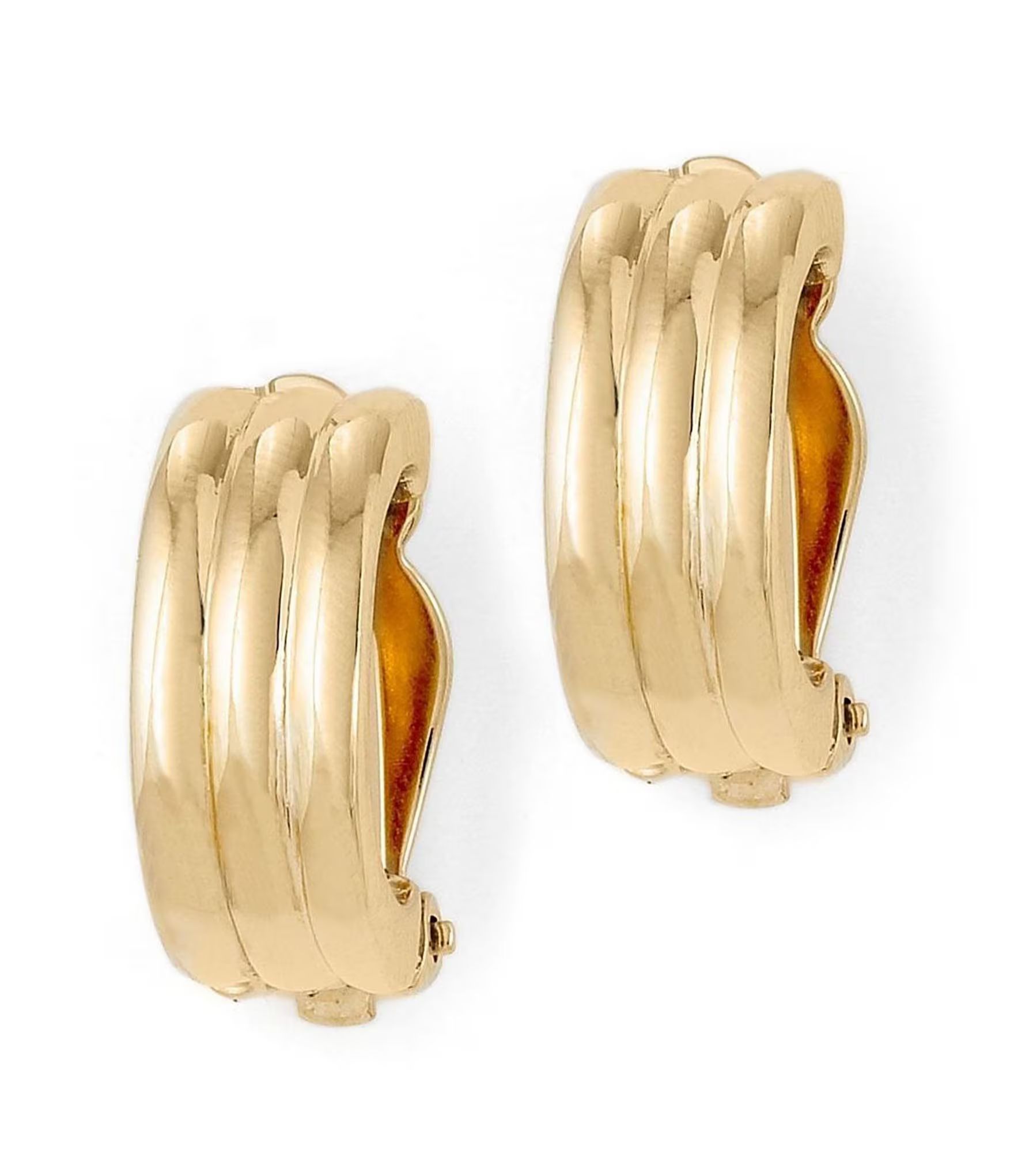 Gold Rib Hoop Clip-On Earrings | Dillard's