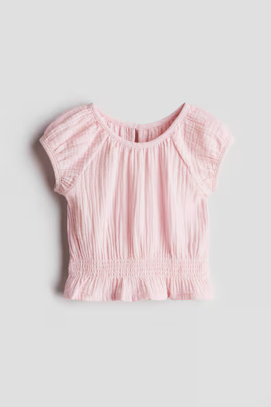 H & M - Cotton Muslin Top - Pink | H&M (US + CA)