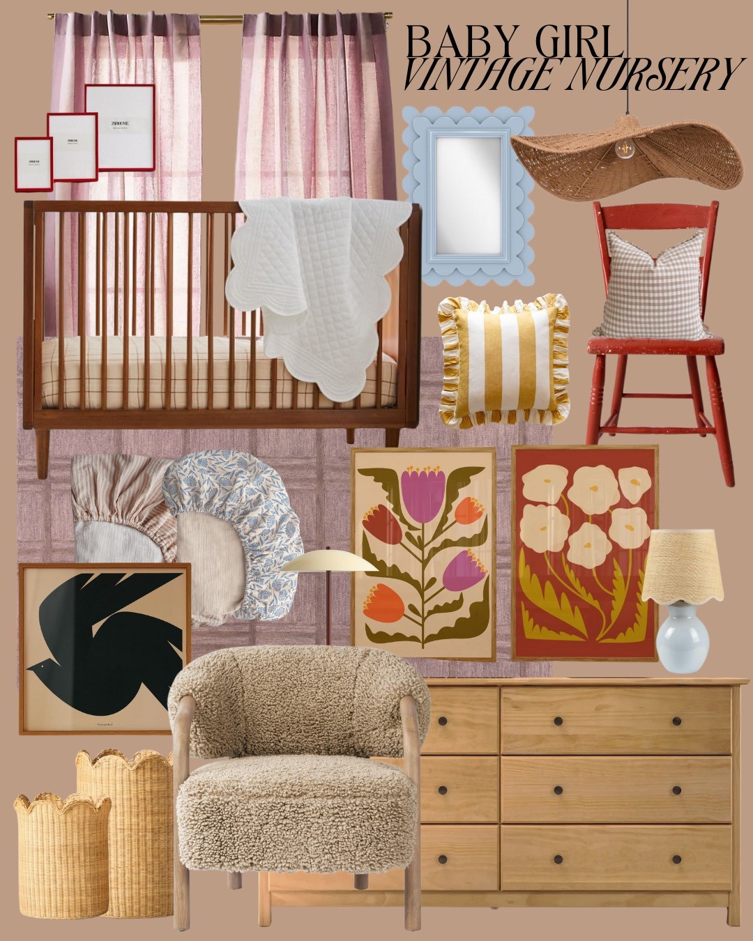 Baby girl vintage eclectic nursery 

#LTKBaby #LTKHome #LTKKids