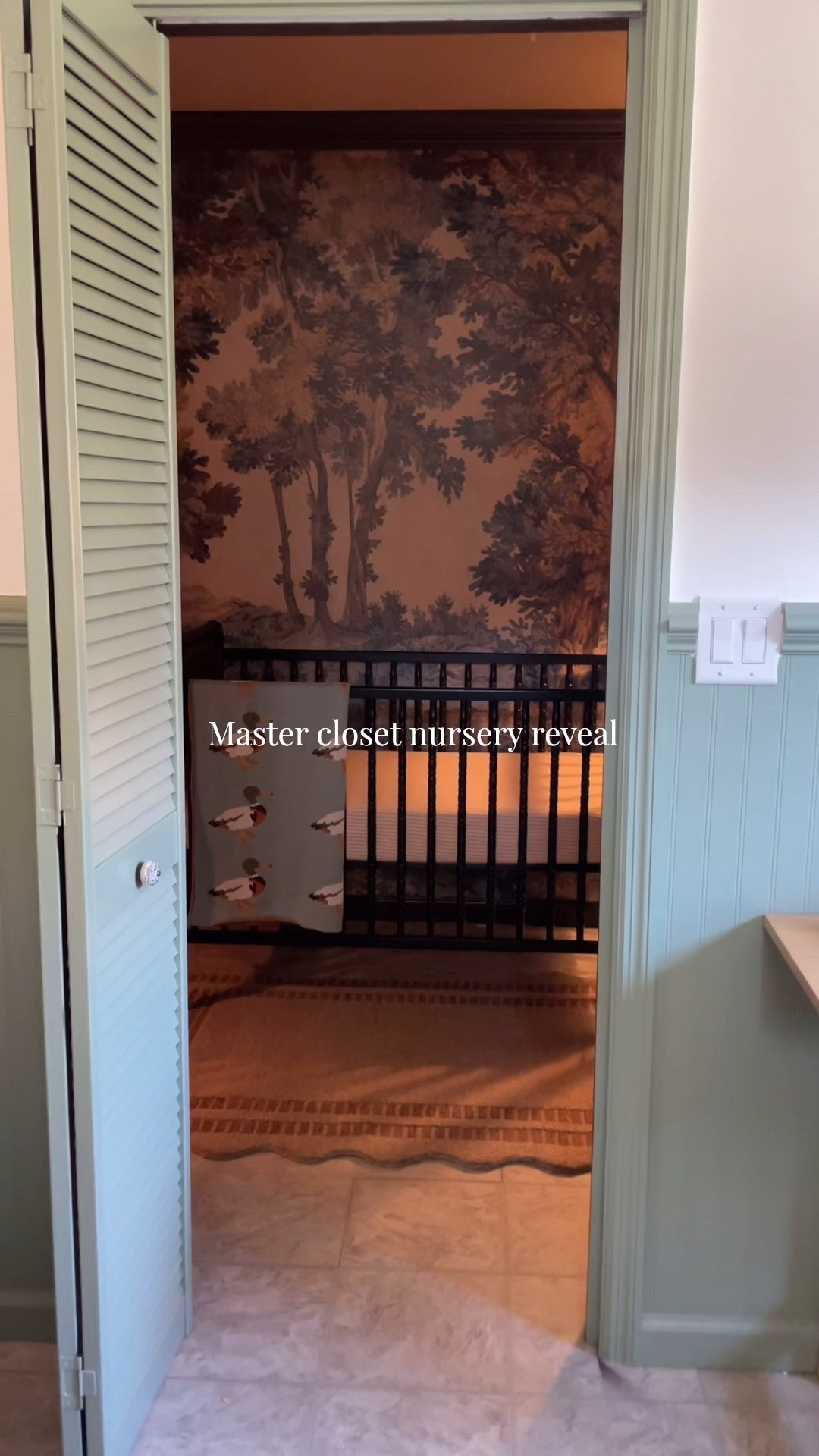 Master closet nursery makeover, vintage home style, traditional home, tapestry mural, wallpaper, woodland nursery 

#LTKmomlife #LTKBaby #LTKHome