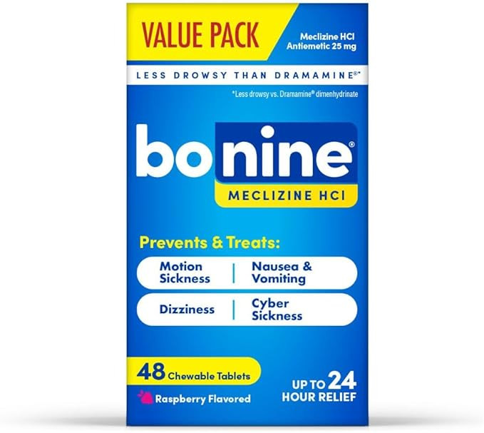 Bonine 48 ct. Non Drowsy Motion Sickness Relief, Sea Sickness, Car Sickness, Nausea, & Vomiting -... | Amazon (US)