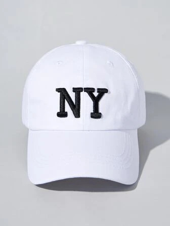 White Letter Embroidered Baseball Cap | SHEIN