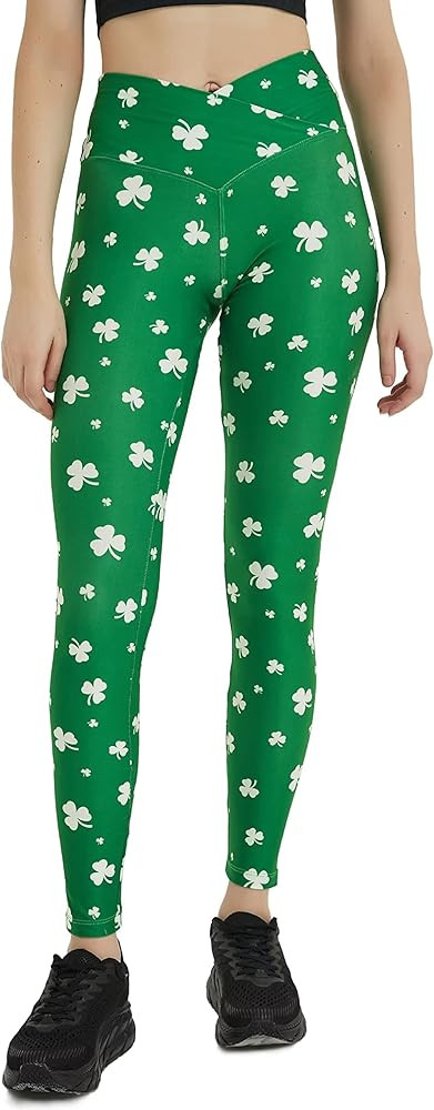 sissycos Women's St. Patrick's Day Green Printed Leggings Ultra Buttery Soft Elastic Tights | Amazon (US)