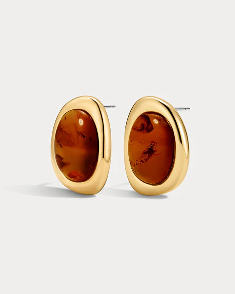 The Amber Honey Resin Studs | Luv Aj Inc.