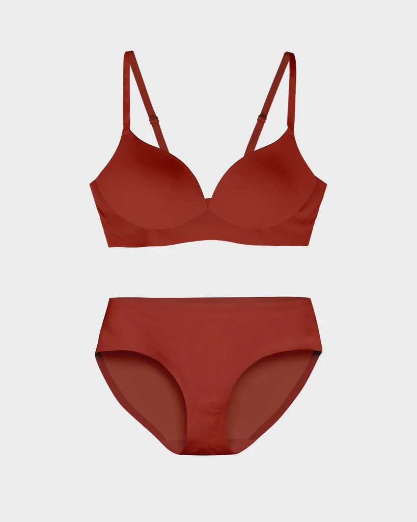 Fired Brick 3D Precision Bra and Brief Set | EBY (US)