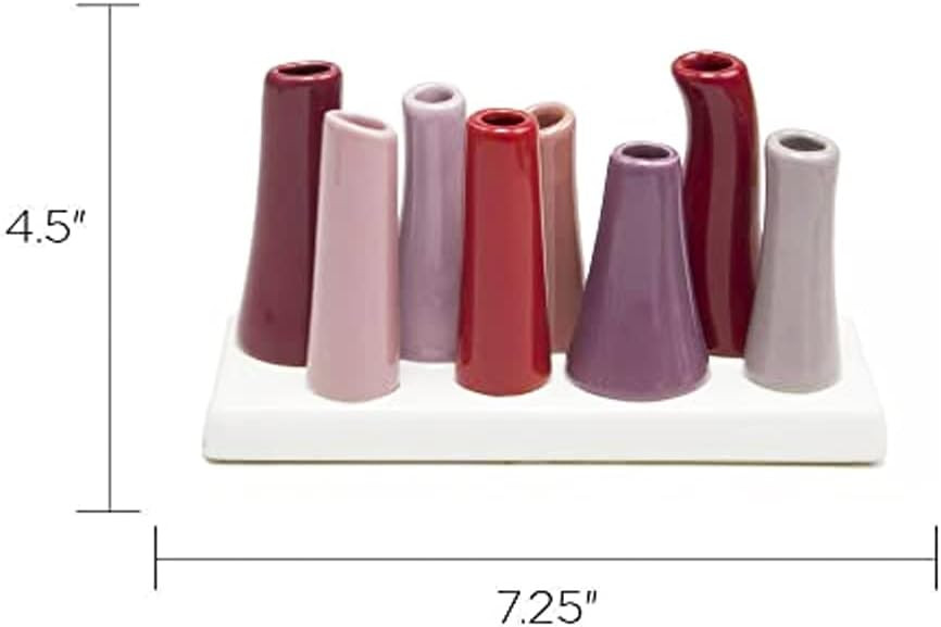 Chive - Pooley 2, Ceramic Flower Vase, 8-Tube Shape (Sangria Red with Pink and Purple) | Amazon (US)