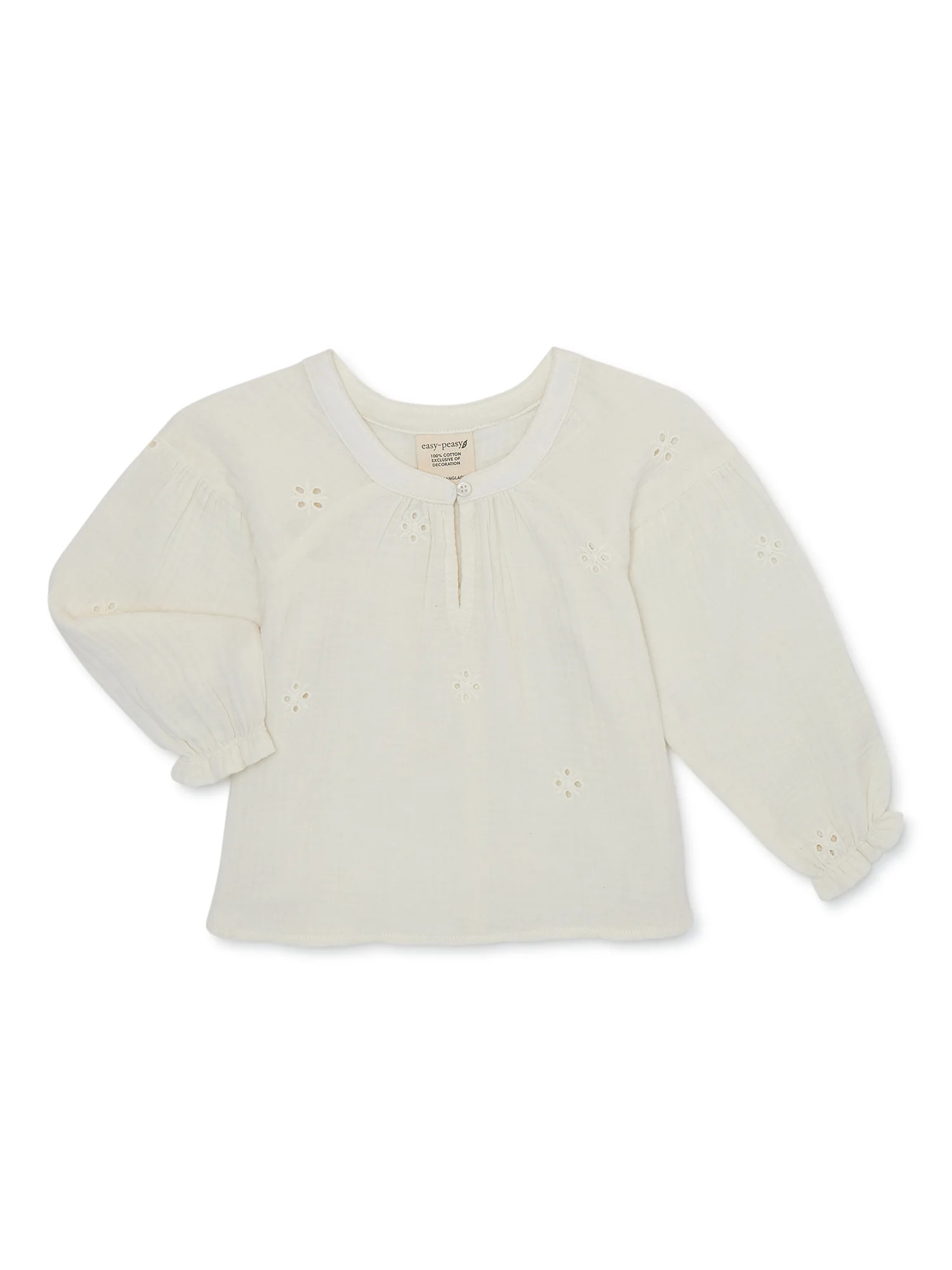 easy-peasy Baby and Toddler Girl Long Sleeve Blouse, Sizes 12 Months-2T | Walmart (US)