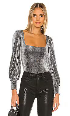 Lovers and Friends Jasmine Bodysuit in Metallic Silver from Revolve.com | Revolve Clothing (Global)