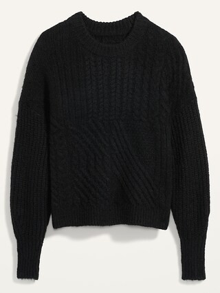 Cozy Cable-Knit Blouson-Sleeve Sweater for Women | Old Navy (US)