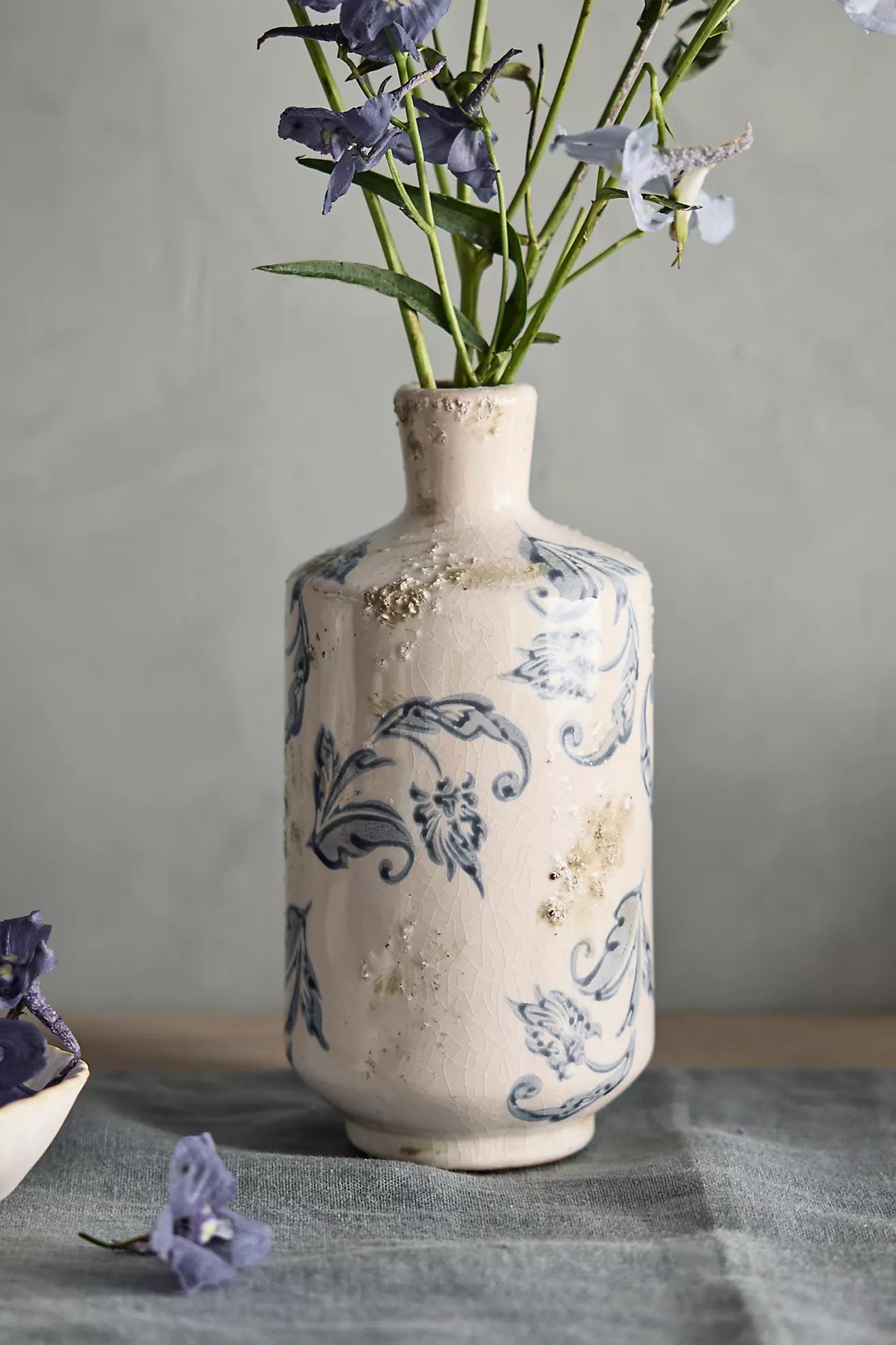 Scrollwork Ceramic Vase, Tall | Anthropologie (US)