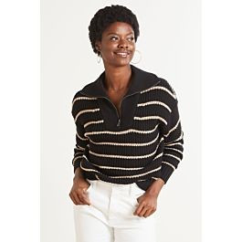 EVEREVE Gigi Stripe Quarter Zip Pullover | EVEREVE | Evereve
