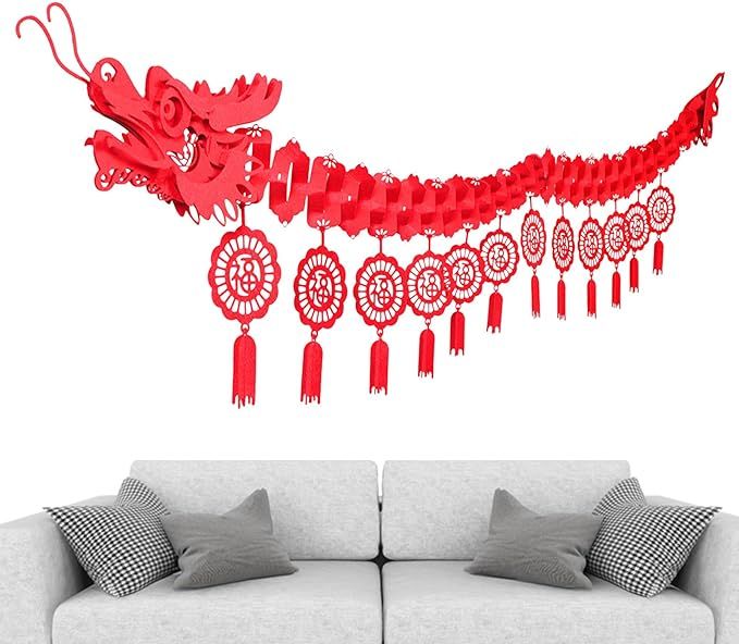 Chinese New Year Dragon Ceiling Decorations - 3D Chinese New Year Dragon Garland | Dragon Ornamen... | Amazon (CA)