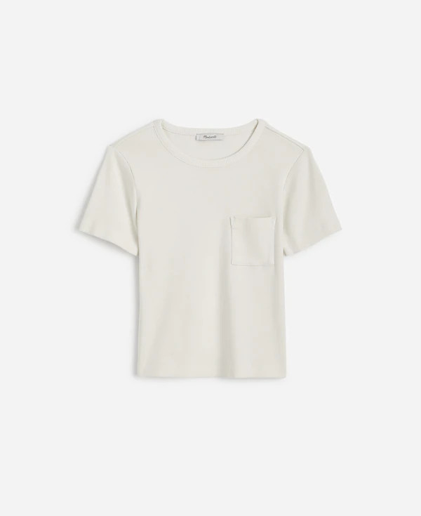 Garment-Dyed Ribbed Crewneck Pocket Tee | Madewell | Madewell
