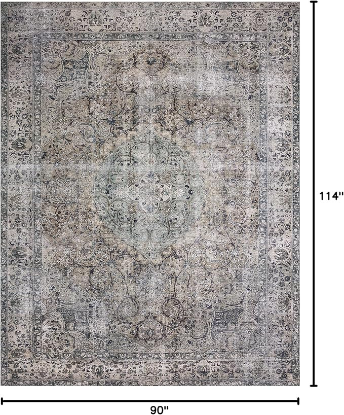 Loloi II Layla Collection, LAY-06, Taupe/Stone, 7'-6" x 9'-6", .13" Thick, Area Rug, Soft, Durabl... | Amazon (US)