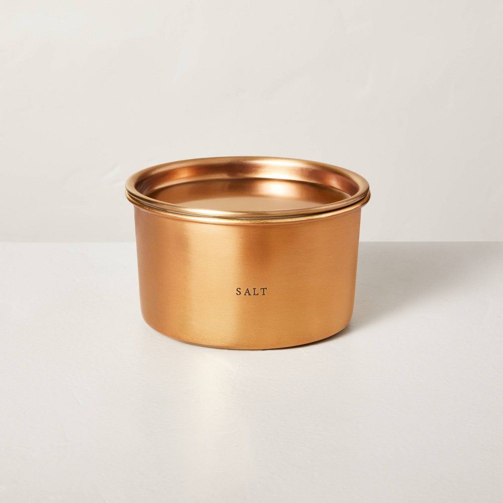 Lidded Metal Salt 4-Wick Jar Candle Brass Finish 20oz - Hearth & Hand with Magnolia | Target