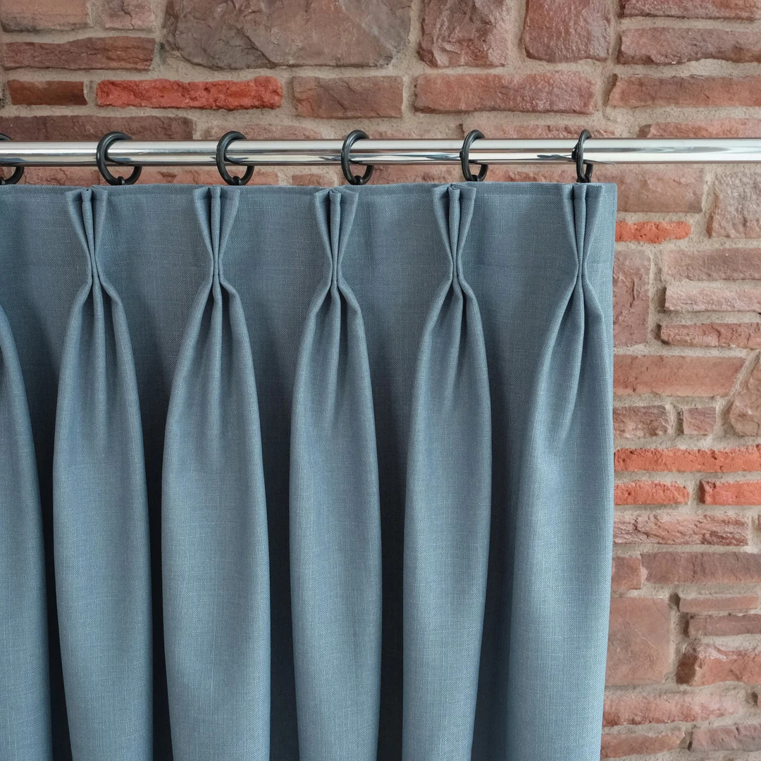 Blackout Triple Pinch Pleat Linen Curtains – Custom Size Drapes. Made to Order for Living Room ... | Etsy (US)