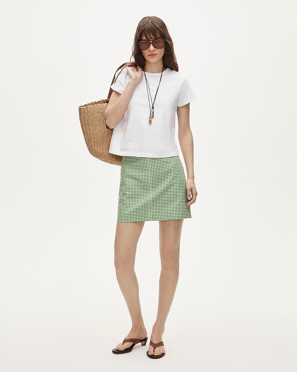 Fairfax mini skirt in gingham double cotton poplin | J. Crew US