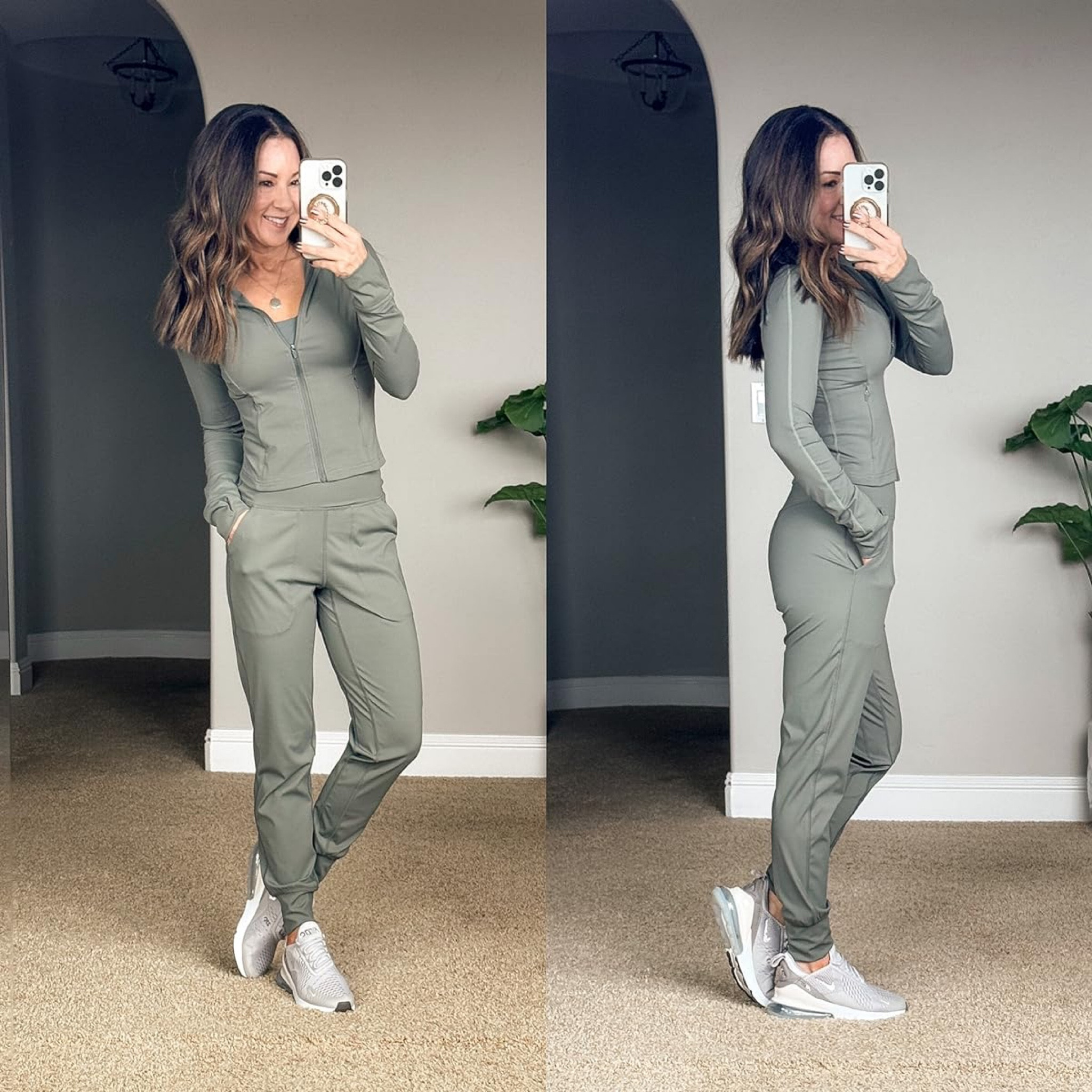 Perfect Athleisure outfit

I am wearing size XS grey sage in both zip up jacket and joggers - TTS! Go up 1/2 size for Nike airmax

Fashion  Fashion favorite  Athleisure  Activewear  Fitness  Joggers  Sneakers  Jacket  G Gradual  Workout wear  Style  Everyday outfit

#LTKover40 #LTKstyletip #LTKSeasonal