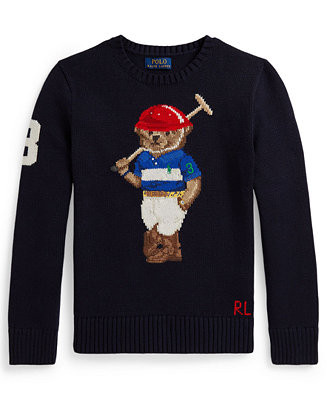 Polo Ralph Lauren Boys 8-20 Polo Bear Crewneck Sweater - Macy's | Macy's