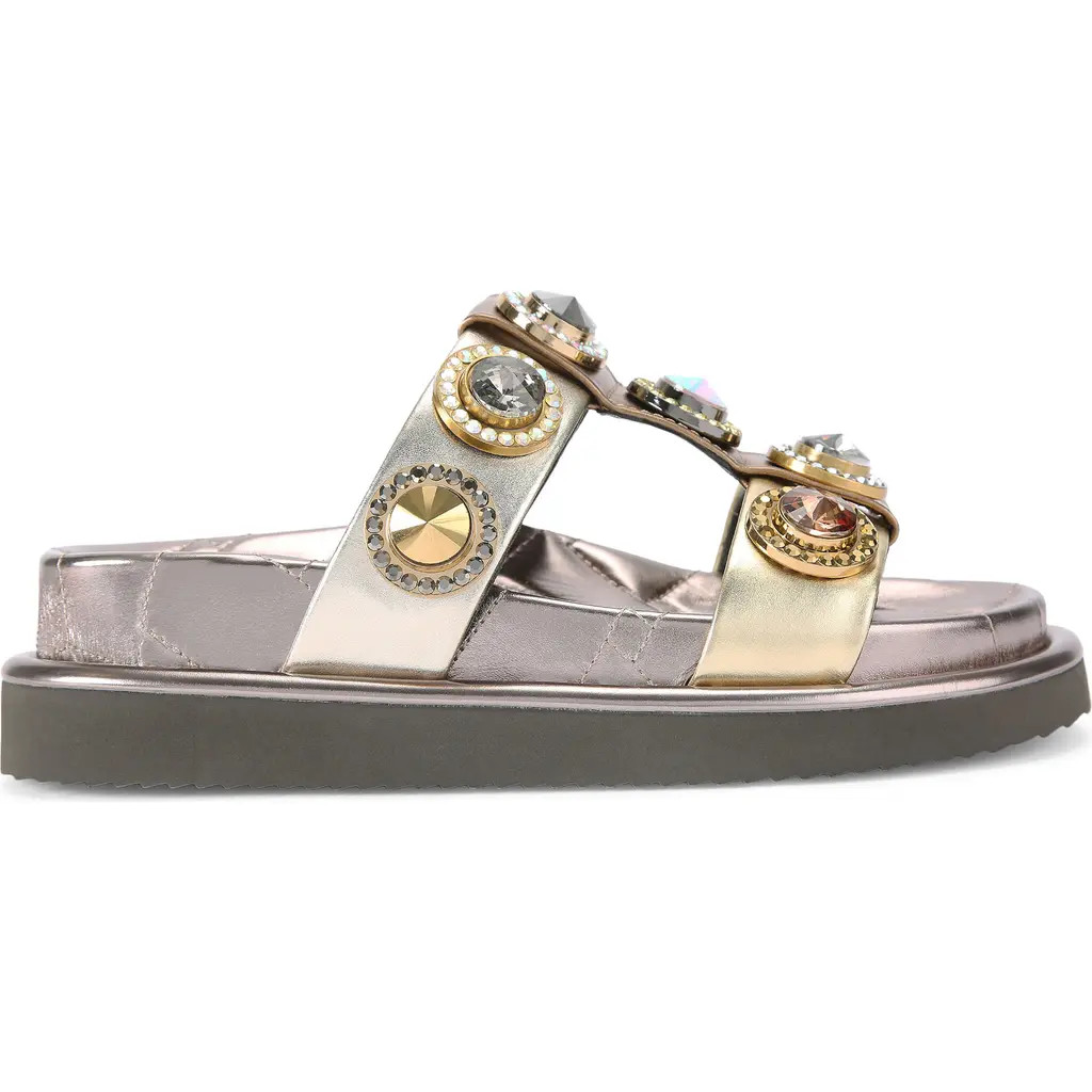 Kurt Geiger London Orson Multi Stud Slide Sandal in Metallic Gold at Nordstrom Rack, Size 8 | Nordstrom Rack