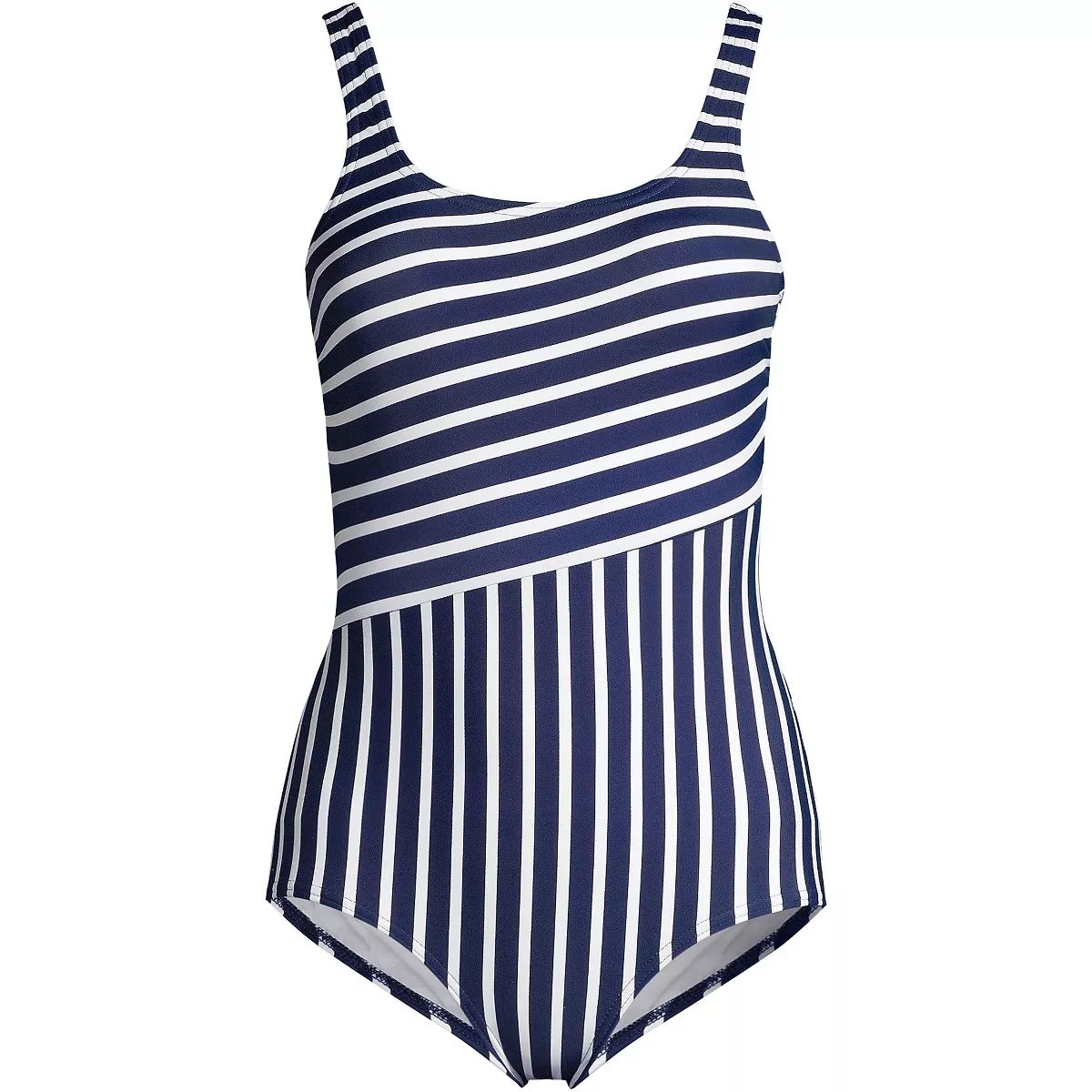 Lands' End Women's Chlorine Resistant Scoop Neck Soft Cup Tugless Sporty One Piece Swimsuit | Target