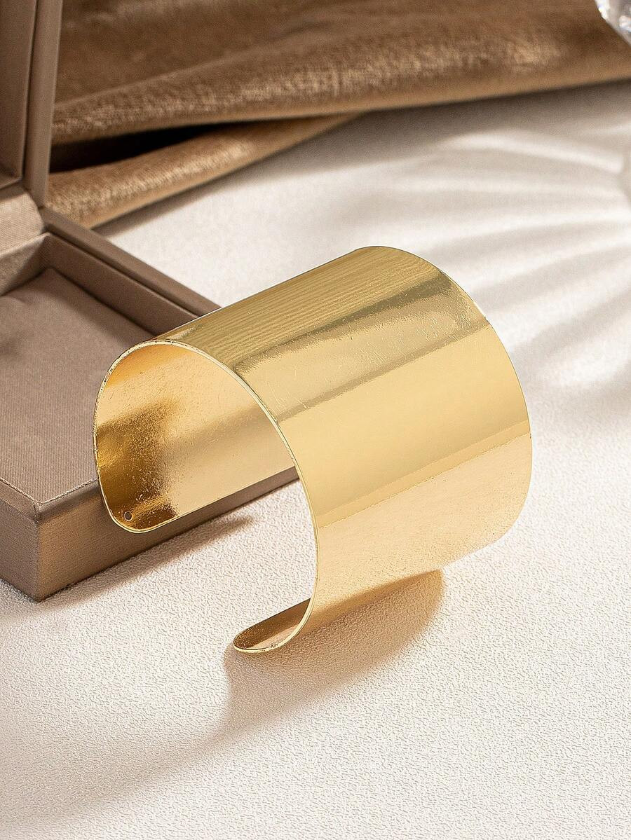 1pc Elegant Minimalist European And American Style Textured Versatile Open Bangle Bracelet | SHEIN