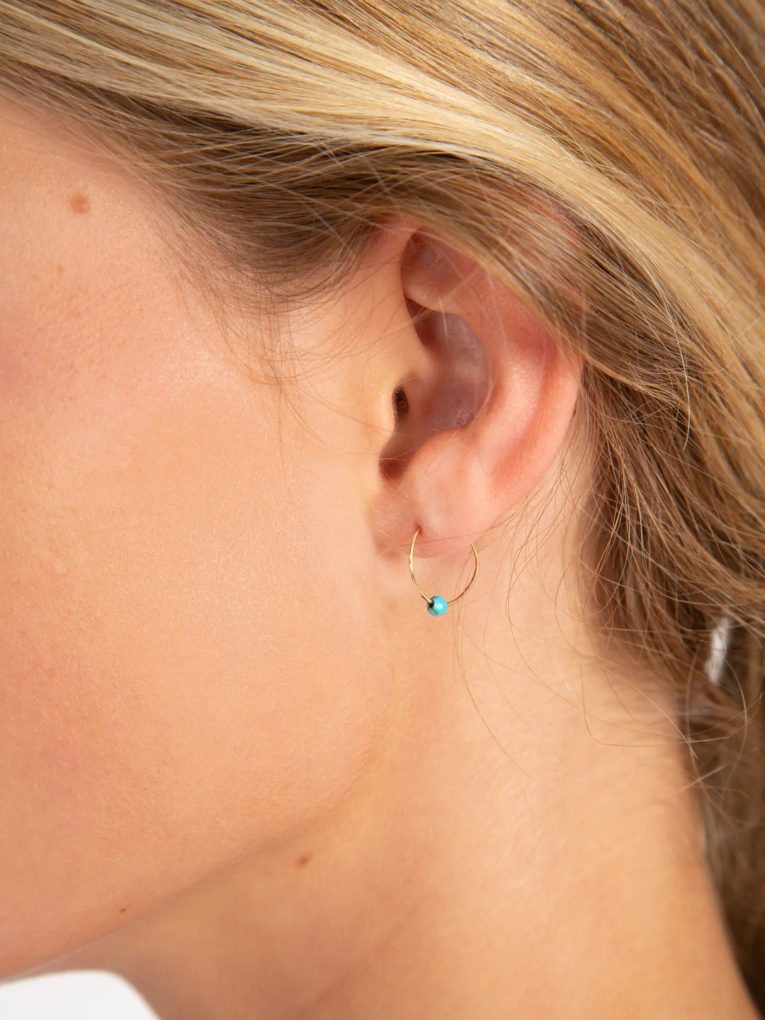 Tiny Hoop Earrings - Turquoise | Natural Life