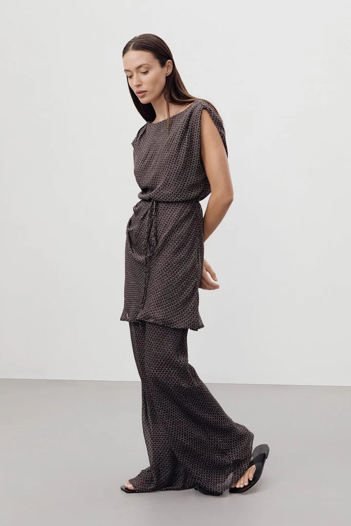 TIA CHOC MICRO CHECK BIAS PANT | DISSH