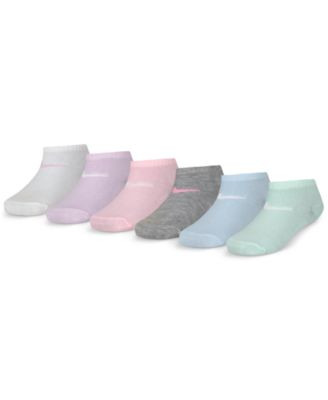 Girls' 4-7 Metallic Swoosh Low Socks, 6-Pack | Macy's