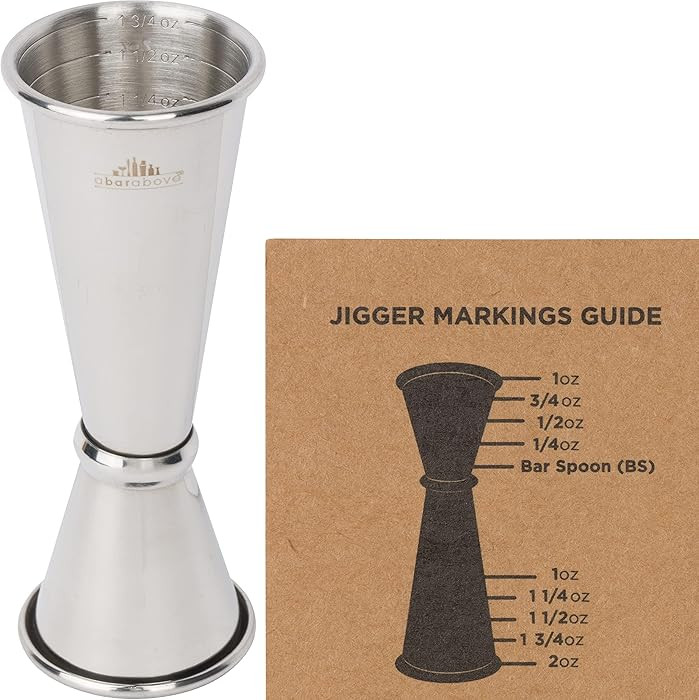 A Bar Above Premium Japanese Jigger 8 Precise Measurement Markings, Heavy Duty 304 Stainless Stee... | Amazon (US)