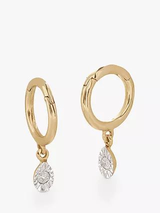 Monica Vinader Marquise 14ct Yellow Gold Diamond Drop Earrings, Gold | John Lewis (UK)