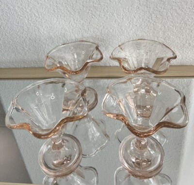 Vintage Italian Fidenza Pink Glass Ice Cream Dessert Dish Cup | eBay | eBay US