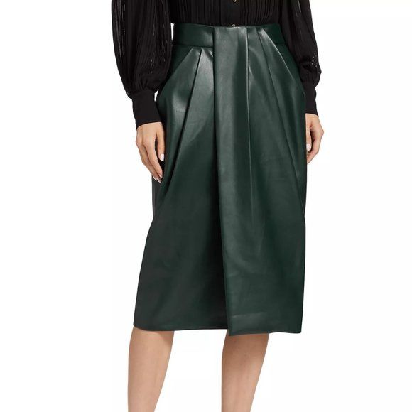 Elie Tahari Vicki Vegan Leather Knee-Leather Skirt | Poshmark