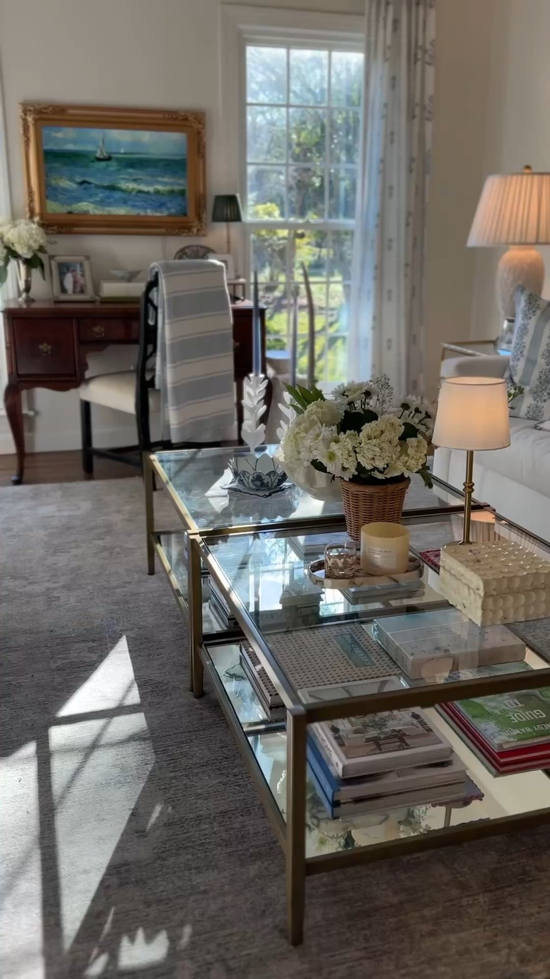 My coffee tables are on sale today! Here I pushed two together to make a long coffee table. So much less expensive than big tables this size  

#LTKHome #LTKSaleAlert