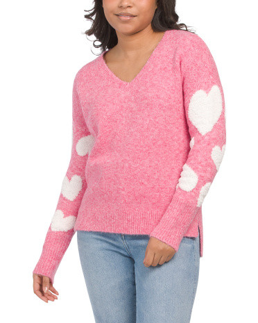 V-neck Heart Sleeve Sweater | TJ Maxx