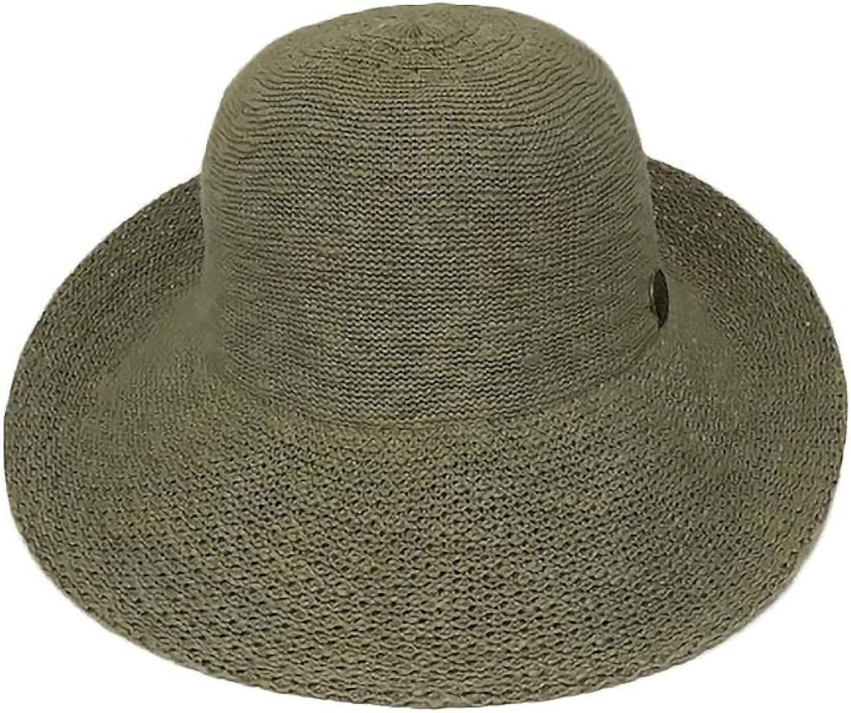 Crushable Half Turn Brim Olive One Size Fits Most Hand Dyed Cotton Blend Sun Hat at Amazon Women... | Amazon (US)