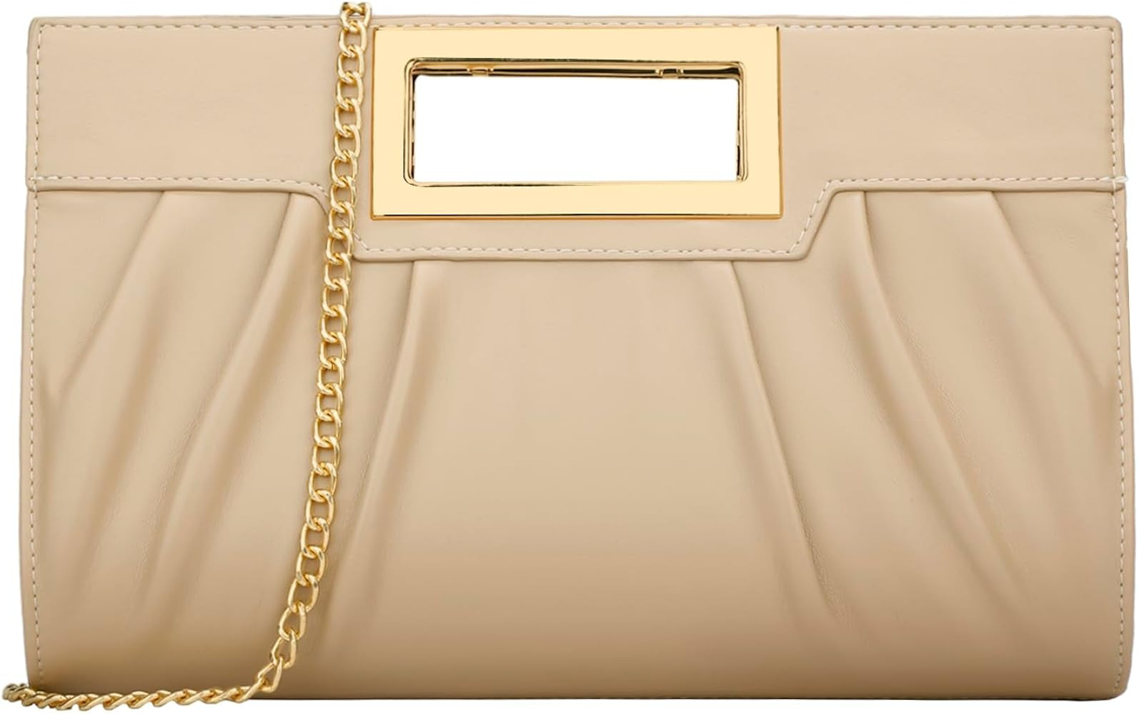 KKXIU Women Clutch Purse Elegant Pleated Evening Bag for Wedding Prom Bridal with Chain Strap | Amazon (US)