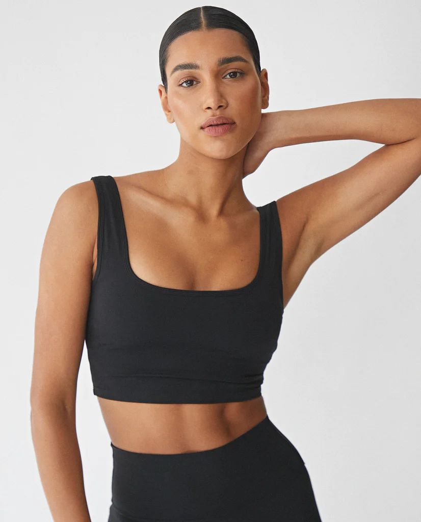 Square Neck Bra - Black | Adanola UK