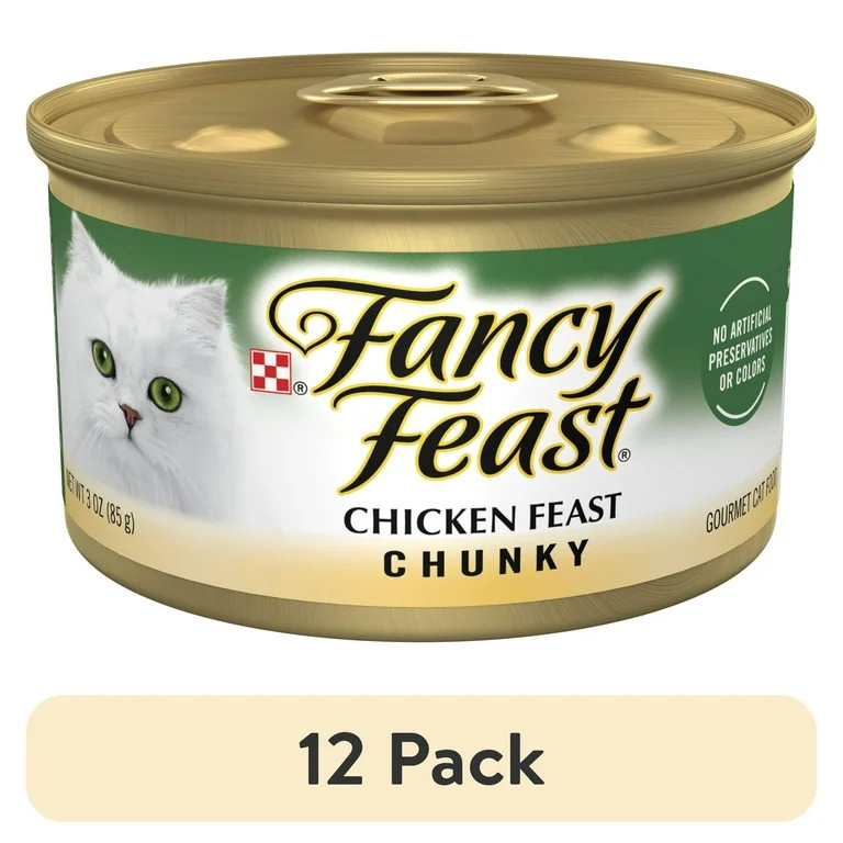 (12 pack) Purina Fancy Feast Chunky Kitten Food, Wet Cat Food, Chicken Feast, 3 oz Can | Walmart (US)