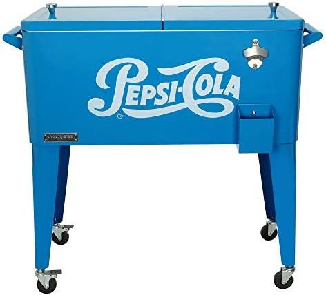 Permasteel PS-203-PEPSI-AM 80 qt. Vintage Pepsi-Cola Portable Rolling Patio Cooler, Blue | Amazon (US)