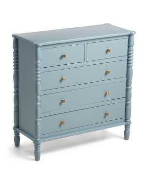 32in 5 Drawer Spindle Leg Dresser | Furniture & Lighting | Marshalls | Marshalls