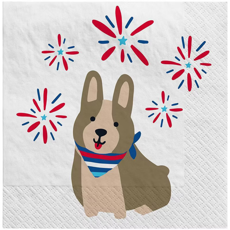 30ct Americana Lunch Napkin Corgi White - Sun Squad™ | Target