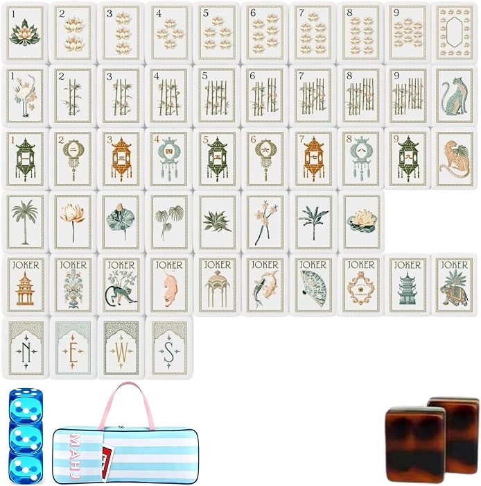 4 Layer Mahjong Tiles, 160 Pcs Premium Acrylic American Set with Exquisite Carrying Bag, Clear En... | Amazon (US)