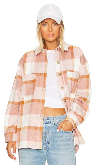 Talia Check Shacket in Pink Check | Revolve Clothing (Global)