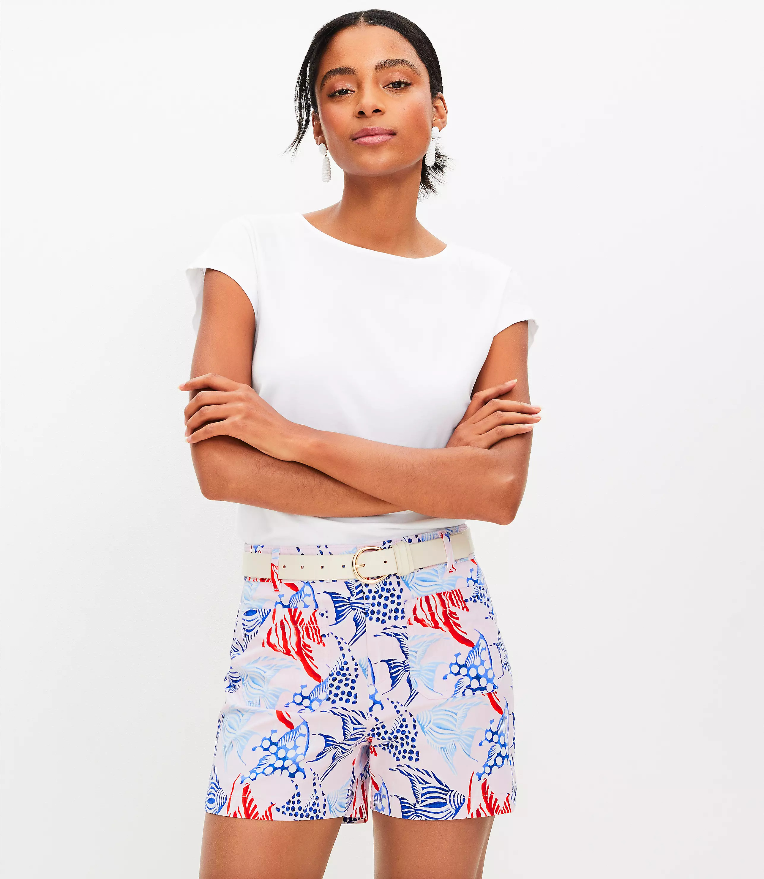 Palmer Shorts in Fish Print | LOFT