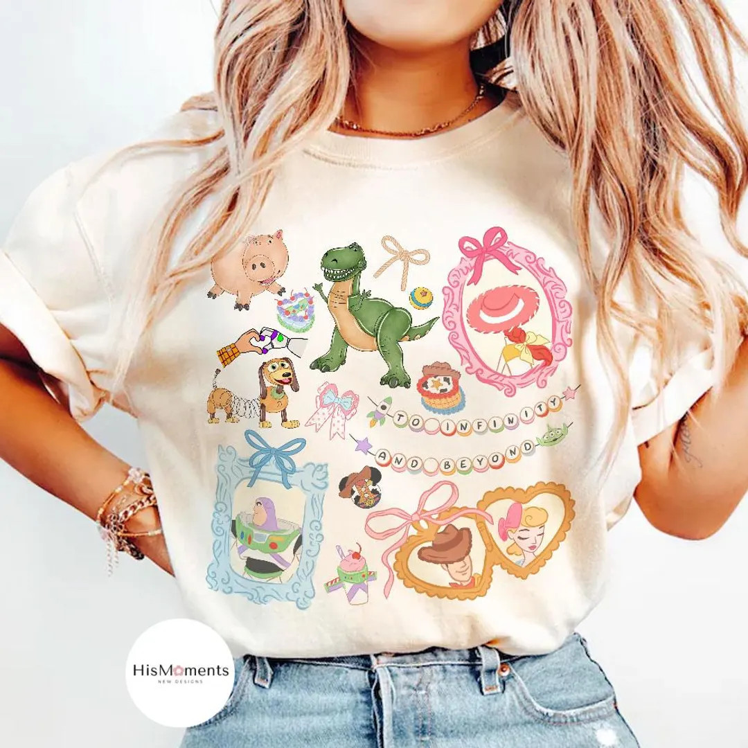 Retro Coquette Bows Disney Toy Story Shirt, to Infinity and Beyond Shirt, Toy Story Characters Sh... | Etsy (US)