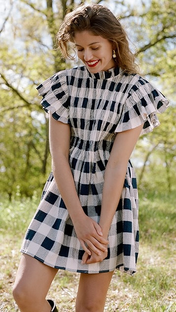 Morgan Plaid Short Sleeve Smocked Tunic | Shopbop