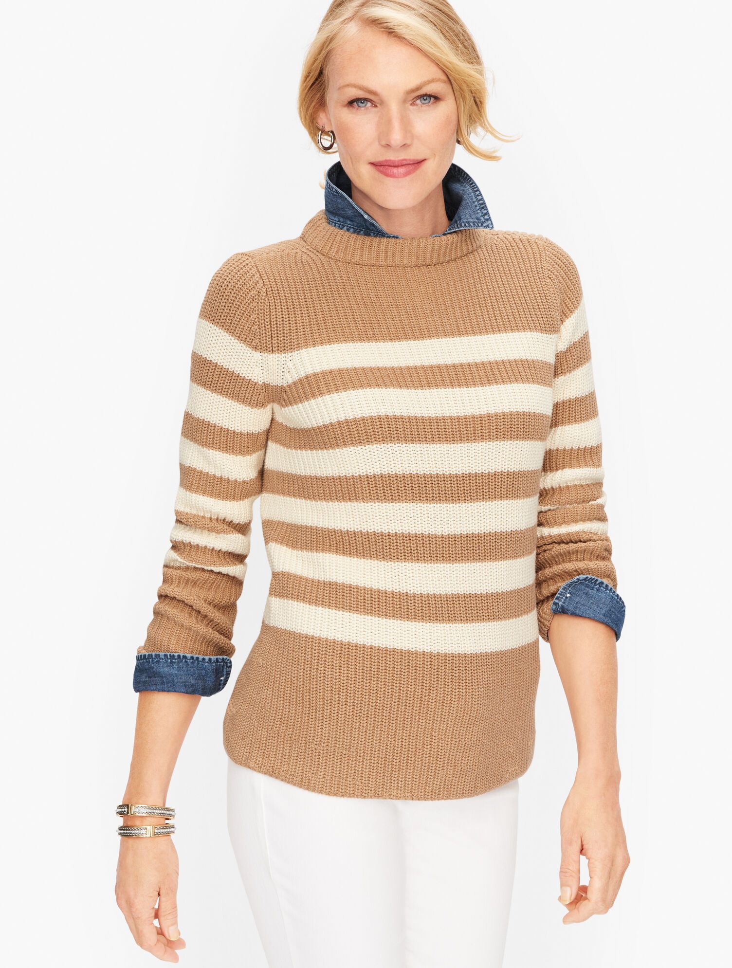 Shaker Stitch Sweater - Stripe | Talbots